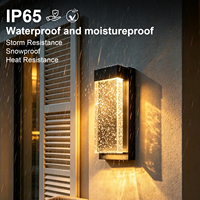 Applique murale LED extérieure moderne IP65 étanche en acrylique à bulles de cristal, éclairage haut/bas en aluminium pour jardin, porche, villa, couloir