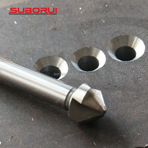 SUBORUI OEM ODM 6pcs Chamfering <strong>End</strong> <strong>Mill</strong> Cutter 3 Flute 90 Degree HSS Deburring Tapered Countersink Drill Bit Set for Steel - Product Image 4
