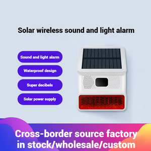 Sirene surya strobo <span class=keywords><strong>Alarm</strong></span> nirkabel 433MHZ kualitas tinggi untuk sistem keamanan rumah tahan air penggunaan luar ruangan
