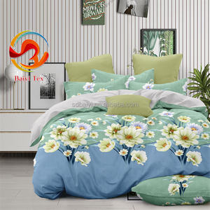 Ensemble <span class=keywords><strong>de</strong></span> draps 4 pièces, drap <span class=keywords><strong>de</strong></span> lit avec polyester imprimé, <span class=keywords><strong>housse</strong></span> <span class=keywords><strong>de</strong></span> <span class=keywords><strong>couette</strong></span> <span class=keywords><strong>160x200</strong></span> avec motif floral - Product Image 4