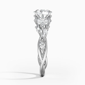 Tree Bark Thiết Kế Bất Trắng 14K Vàng Nhẫn Marquise Cắt Kim Cương Và Vòng Cắt Moissanite Nhẫn - Product Image 2