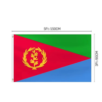 Drapeaux et bannières personnalisés en polyester 3 x 5 pieds, drapeaux nationaux du monde entier, drapeaux de l'Érythrée avec œillets en laiton
