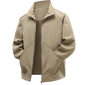 Chaqueta Impermeable Ligera de Poliéster y Algodón para Hombre, Cuello en V, Cortavientos, Cremallera Resistente, Transpirable, Chaqueta de Exterior para Hombre - Product Image 6