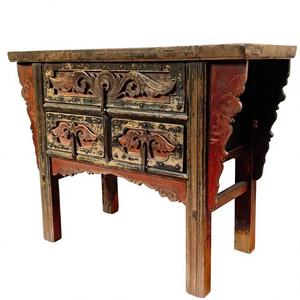 Vintage Imitation Wooden Bed Cabinet With Elegant Carved Legs, Classic <strong>bedside</strong> <strong>table</strong>, Suitable For Bedroom Furniture - Product Image 2