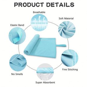 Eco-Friendly Recycled Outdoor Suede Quick Dry <b>Microfiber</b> Stripe Travel Sports <b>Towel</b> - Product Image 2