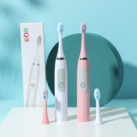 Brosse à dents électrique sonique pour adultes, alimentée par piles, pour usage domestique, brosse à dents à poils doux, nettoyage en profondeur, brosse à dents électrique intelligente