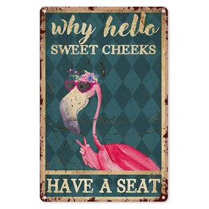 Pourquoi bonjour âne cerf cochon métal étain signes mur affiche Plaque Vintage fer peinture décoration pour la maison café salon Club Bar - Product Image 1