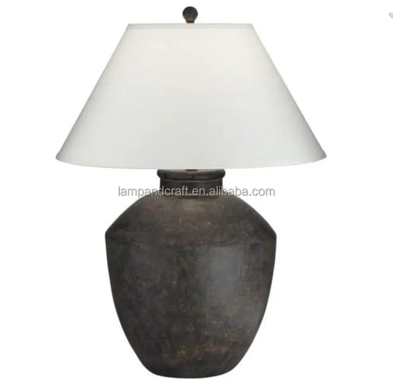 Черная керамическая ваза настольная лампа для гостиничной гостиной, спальни, офиса, домашнего освещения, украшения