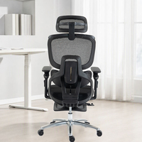 Chaise de bureau ergonomique avec dossier en maille réglable, massage par vibration, soutien lombaire, accoudoirs 6D pour le bureau à domicile