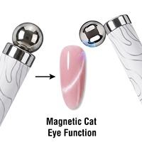 Nouveau Kit de Pinceaux Magnétiques pour Ongles Effet Œil de Chat 2026 – 5 Pièces, Logo Personnalisé, Ensemble de Pinceaux Double Tête Remplaçables pour Nail Art, Couvercle Magnétique