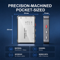 Carte son externe compacte 54x37,6x12 mm, interface audio stéréo de type C pour le jeu, le streaming et l'enregistrement