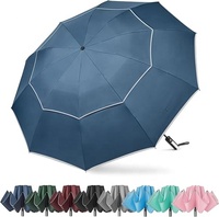 Parapluie de golf automatique de luxe à double auvent Protection super UV pliable et coupe-vent