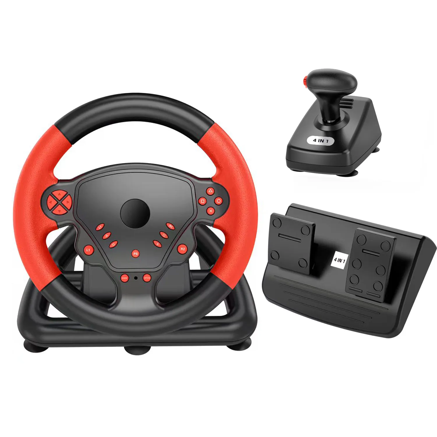 Multi function 4 in 1 vibration Gaming Game Steering Wheel Explosive Steering Wheel for P3/P4/Android/PC