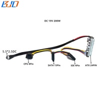 Modul Catu Daya Pico PSU 200W Output 24Pin ATX 24P dengan Input 19V Port DC 5.5 * 2.5MM untuk Casing Komputer Mini PC
