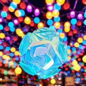 Boule de rose illusoire LED Décorations de Noël en PVC pour centre commercial extérieur Ornement de vacances pour les fêtes de fin d'année Décorations