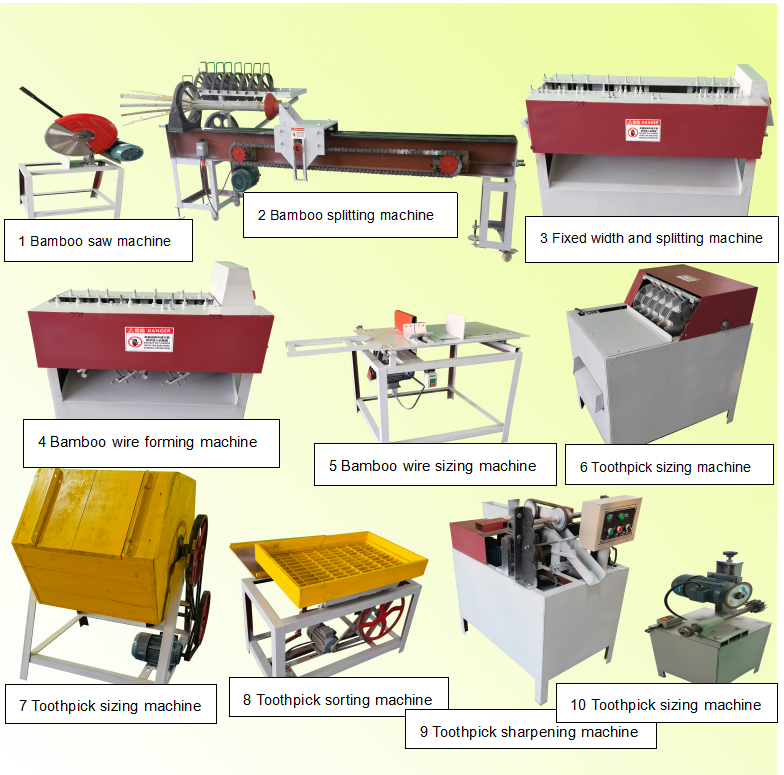 Shining Bamboo Toothpick Production Line Making