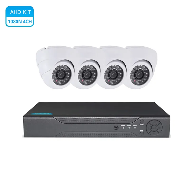 original factoryAHD 4ch cctv dvr kit set full color night vision camera with white light LED cctv security system