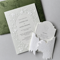 Invitaciones de Boda de Diseño Personalizado de Lujo al por Mayor, Papel Artístico con Relieve, Envío Rápido, Paquete a Granel