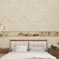 Papier peint non tissé gaufré de luxe, motif damassé classique, revêtement mural pour salon, chambre à coucher, rénovation