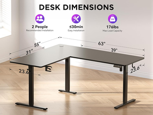 <span class=keywords><strong>Escritorio</strong></span> de ordenador de oficina de pie con doble motor Ofitech, <span class=keywords><strong>altura</strong></span> ajustable, diseño moderno, ergonómico, soporte en L, <span class=keywords><strong>escritorio</strong></span> electrónico para juegos - Product Image 5