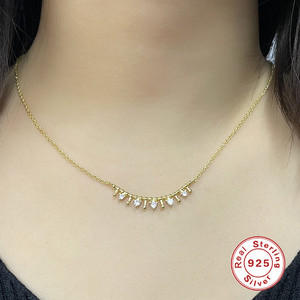 Collar de Clavícula ROXI S925 de Plata de Ley con Corona Dorada y Circonita, Diseño Creativo y Versátil - Product Image 2