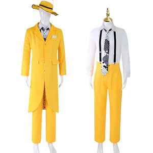 Disfraz de Cosplay del Hombre Enmascarado de Jim Carrey, Traje Largo Amarillo para Halloween, Gran Venta - Product Image 1