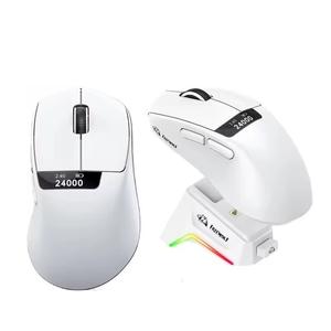 Ratón inalámbrico <span class=keywords><strong>Wolf</strong></span> A7 de tres modos con pantalla PAW3311 Sensor 24000DPI RGB Base de carga magnética Juegos definidos por macros - Product Image 1