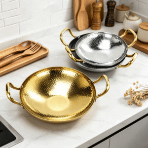 FLEY Marmite à <span class=keywords><strong>paella</strong></span> coréenne en métal de qualité supérieure, en acier inoxydable antirouille, avec poignée ergonomique, polyvalente pour la cuisson et la friture, idéale pour la cuisine - Product Image 2