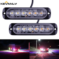 Aksesoris Mobil Aluminium 6smd Lampu LED Strobo Peringatan Truk Lampu Penanda Samping untuk Truk SUV Lampu Truk Pick Up