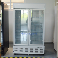 Vitrine de supermarché verticale à porte vitrée, à économie d'énergie, avec refroidissement par air et contrôleur numérique, pour la présentation de produits surgelés