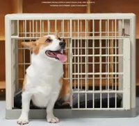 Açık kapalı plastik katlanabilir köpek kulübesi Pet üreme kafesleri köpekler için satış tekerlek ile köpek kafesi