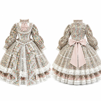 Robe Lolita Vintage Personnalisée à Volants Floraux avec Bonnet pour Poupée BJD Articulée – Accessoires de Déguisement en Gros