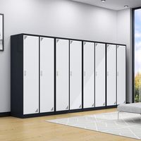 Armoire de vestiaire pour personnel avec tringle de suspension, placard de rangement pour vêtements personnels des employés de bureau, de salle de sport ou d'école