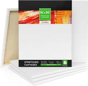 Wholesale cheap high quality large painting canvases 100% cotton stretched canvas blank oil paint
