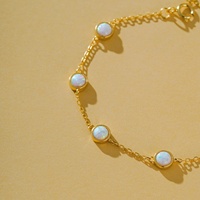 Bracelet en argent sterling S925 avec 7 opales, quartz de luxe léger, bracelet à breloques polyvalent, bijoux de célébrité d'Internet, cadeau