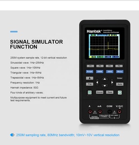 Osciloscopio Digital Hantek 2d82 Auto 4 en 1 de 2 Canales y 80Mhz + Fuente de Señal + Automotriz + Multímetro USB - Product Image 5