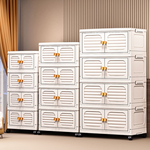 Thiết kế mới nhà ráp tủ tổ chức đa chức năng Stackable nhựa lưu trữ <span class=keywords><strong>box</strong></span> & Thùng Lưu Trữ gấp tủ - Product Image 3