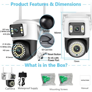 YOOSEE 4K 8MP Dual Lens WIFI <b>Camera</b> 2K 4MP Dual Screen PTZ <b>Camera</b> Outdoor Waterproof Color Night Vision <b>Security</b> <b>Wireless</b> <b>Camera</b> - Product Image 6