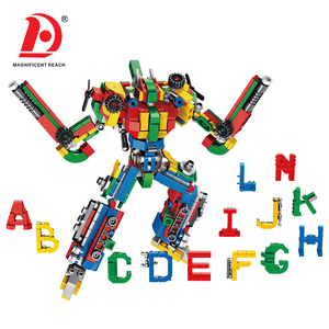 Robot transformable 13 en 1, ensemble de blocs de construction 2286203, 644 pièces, briques de véhicule transformable en alphabet, <span class=keywords><strong>jouet</strong></span> éducatif STEM pour enfants - Product Image 2