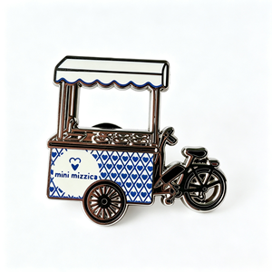 Épinglette personnalisée en émail dur, mini-vélo, chariot de nourriture, avec impression sérigraphiée - Product Image 5