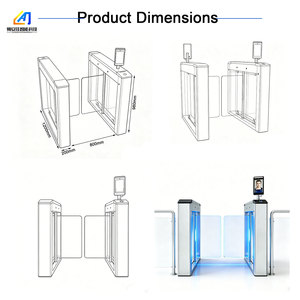 Portillon pivotant automatique en acier inoxydable à prix d'usine avec lecteur RFID et lecteur de carte pour système de contrôle d'accès - Product Image 2
