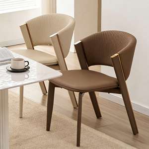 Ghế ăn hiện đại tối giản bằng da PU bền chắc với chân kim loại - Nội thất điểm nhấn - Product Image 1