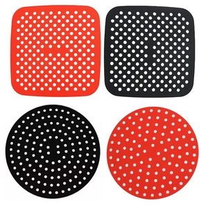 Tapis de cuisson en silicone réutilisable pour friteuse à air, résistant aux hautes températures, antiadhésif, avec logo personnalisé en usine - Product Image 1