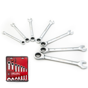 Llave inglesa universal de acero al carbono para reparación de vehículos, llave de engranaje de combinación de trinquete, de cromo y vanadio, 6 uds. - Product Image 1