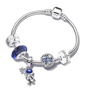Abalorio de Plata de Ley 925 Original con diseño de océano azul, compatible con <span class=keywords><strong>pulsera</strong></span> <span class=keywords><strong>Pandora</strong></span> para <span class=keywords><strong>mujer</strong></span>, regalo de joyería exquisito y romántico - Product Image 2