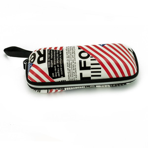 Étui à lunettes imprimé drapeau américain, boîte de rangement portable rectangulaire à fermeture éclair, motif blanc, été 2024 - Product Image 4
