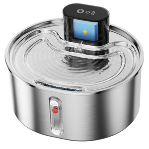 Fontaine à eau pour animaux de compagnie en acier inoxydable, distributeur automatique rond pour chiens et chats, conception durable et détachable - Product Image 3
