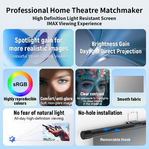 Alr Màn hình máy chiếu điện tử cơ giới rạp hát tại nhà có thể thu vào tường 100 tốt nhất chống ánh sáng alr Màn hình máy chiếu - Product Image 3