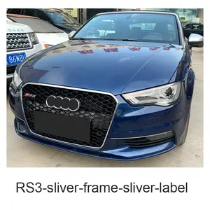 Car Body Parts Replace Chrome And Gloss Black Honeycomb Front Bumper Grille For Audi A3 RS3 2014 2015 2016