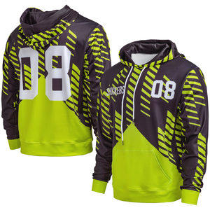 <span class=keywords><strong>Sudadera</strong></span> con capucha de cuello redondo con estampado completo con bolsillos de canguro, suéter Unisex de algodón cómodo de gran tamaño, sudaderas lisas - Product Image 4